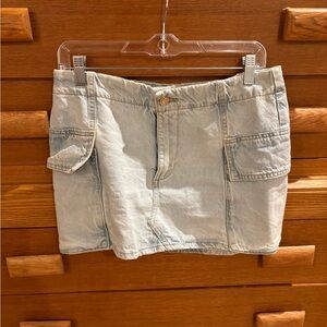 Zara denim cargo mini skirt